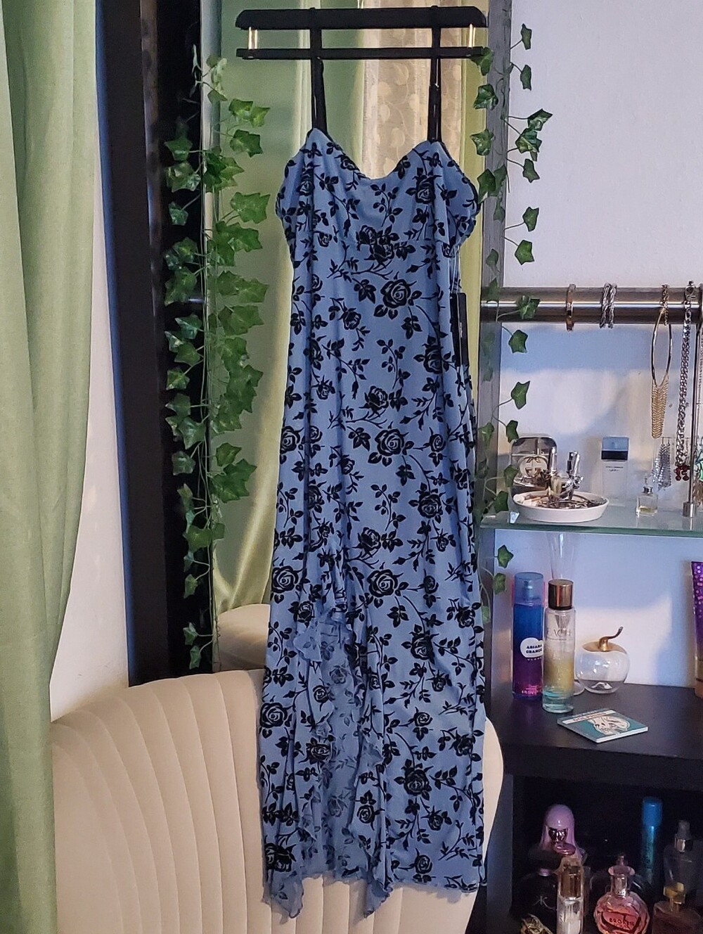 Blue Floral Slip Dress